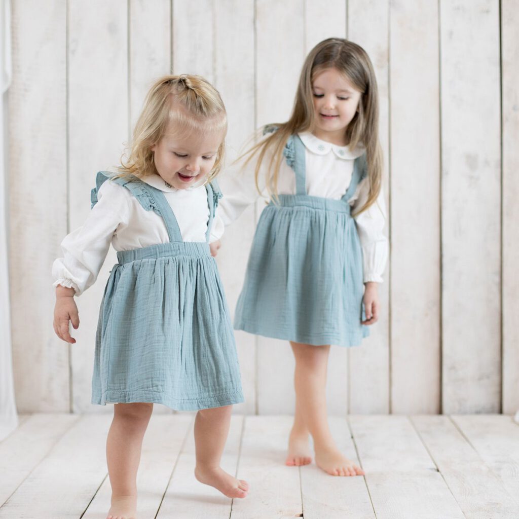 babykleid bio musselin aqua